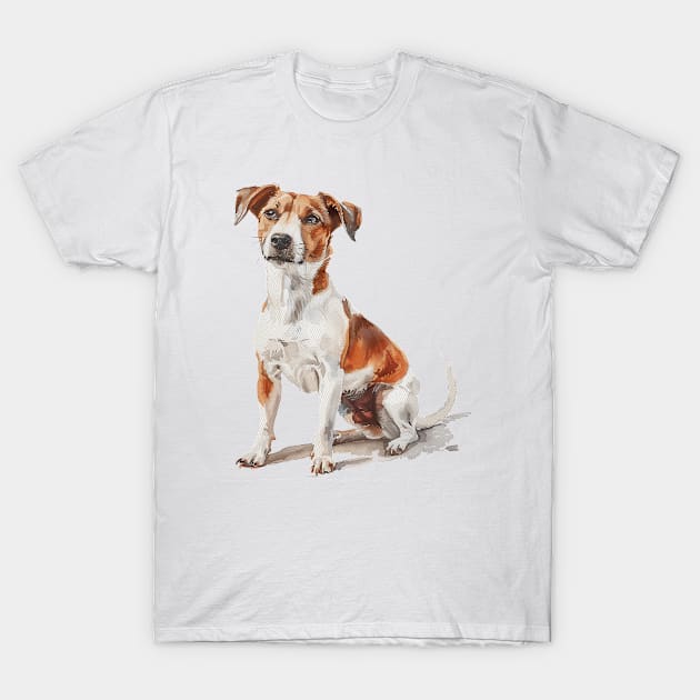 Jack Russell Terrier Watercolor Style T-Shirt by Gadsengarland.Art